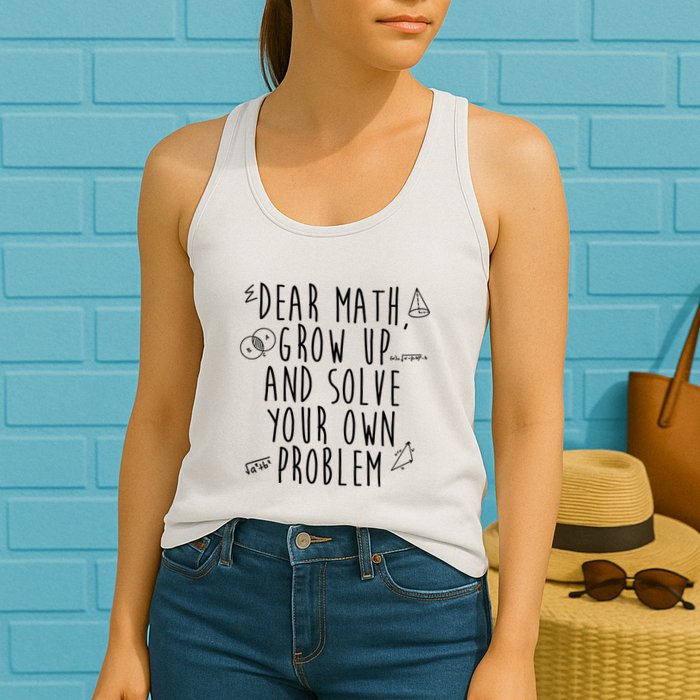 Dear Math Grow Up And Solve Your Own Problem Funny Womens Tank Top