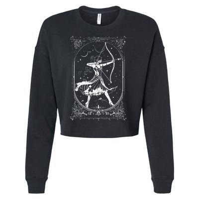 Diana Moon Goddess Celestial Deity Roman Mythology Cropped Pullover Crew