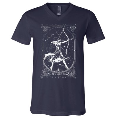 Diana Moon Goddess Celestial Deity Roman Mythology V-Neck T-Shirt