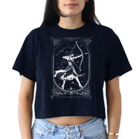 Diana Moon Goddess Celestial Deity Roman Mythology Women's Crop Top Tee