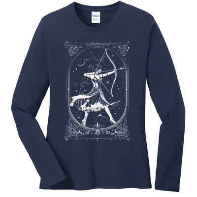 Diana Moon Goddess Celestial Deity Roman Mythology Ladies Long Sleeve Shirt