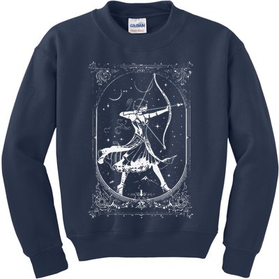Diana Moon Goddess Celestial Deity Roman Mythology Kids Sweatshirt
