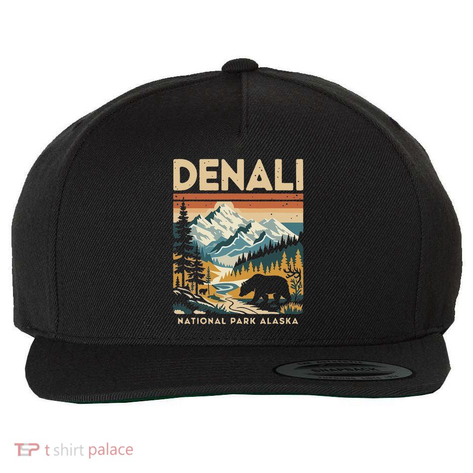 Denali Mountaineer Hiking Nature National Park Wool Snapback Cap