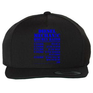 Diesel Mechanic Hourly Rate Funny Engine Vehicle Labor Funny Gift Great Gift Wool Snapback Cap