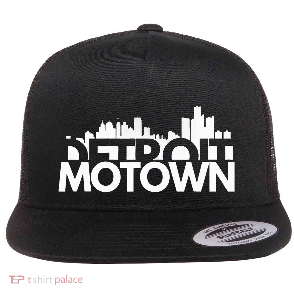 Detroit Michigan House Motown Flat Bill Trucker Hat