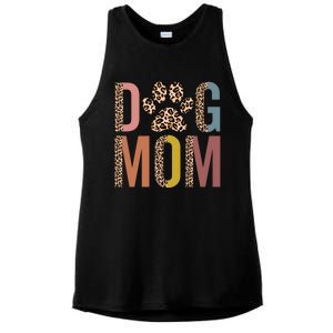 Dog Mom Half Leopard Dog Mama Fur Mom Puppy Dog Mommy Meaningful Gift Ladies PosiCharge Tri-Blend Wicking Tank