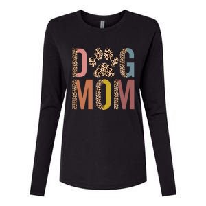 Dog Mom Half Leopard Dog Mama Fur Mom Puppy Dog Mommy Meaningful Gift Womens Cotton Relaxed Long Sleeve T-Shirt