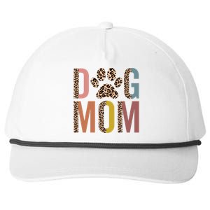 Dog Mom Half Leopard Dog Mama Fur Mom Puppy Dog Mommy Meaningful Gift Snapback Five-Panel Rope Hat