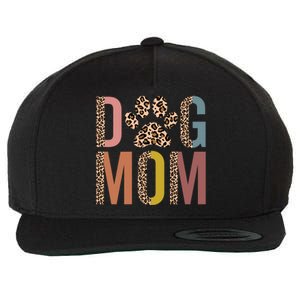 Dog Mom Half Leopard Dog Mama Fur Mom Puppy Dog Mommy Meaningful Gift Wool Snapback Cap