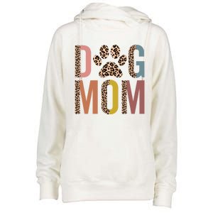 Dog Mom Half Leopard Dog Mama Fur Mom Puppy Dog Mommy Meaningful Gift Womens Funnel Neck Pullover Hood