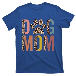 Dog Mom Half Leopard Dog Mama Fur Mom Puppy Dog Mommy Meaningful Gift T-Shirt