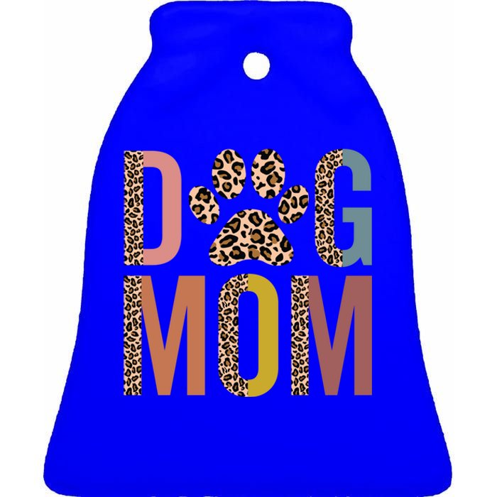 Dog Mom Half Leopard Dog Mama Fur Mom Puppy Dog Mommy Meaningful Gift Ceramic Bell Ornament