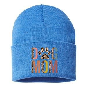 Dog Mom Half Leopard Dog Mama Fur Mom Puppy Dog Mommy Meaningful Gift Sustainable Knit Beanie