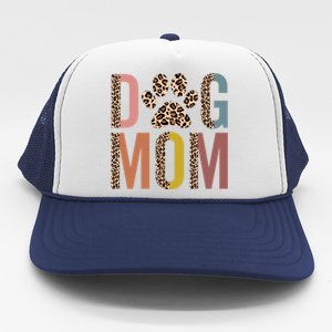 Dog Mom Half Leopard Dog Mama Fur Mom Puppy Dog Mommy Meaningful Gift Trucker Hat