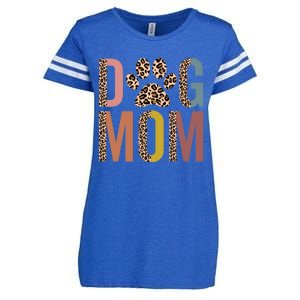 Dog Mom Half Leopard Dog Mama Fur Mom Puppy Dog Mommy Meaningful Gift Enza Ladies Jersey Football T-Shirt