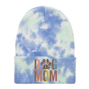 Dog Mom Half Leopard Dog Mama Fur Mom Puppy Dog Mommy Meaningful Gift Tie Dye 12in Knit Beanie