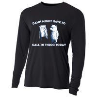 Damn Might Have To Call In Thicc Today Meme Cooling Performance Long Sleeve Crew