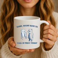 Damn Might Have To Call In Thicc Today Meme Mug