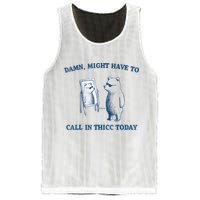 Damn Might Have To Call In Thicc Today Meme Mesh Reversible Basketball Jersey Tank