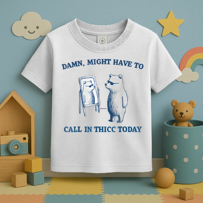 Damn Might Have To Call In Thicc Today Meme Toddler T-Shirt