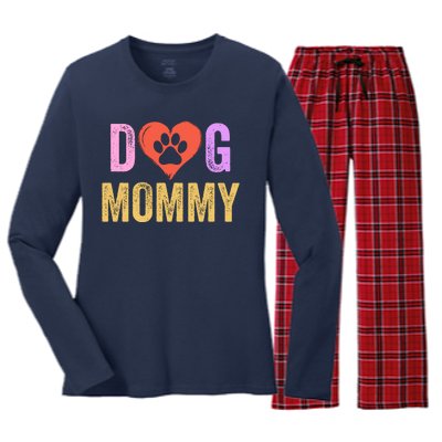 Dog Mommy Happy MotherS Day Dog Mama Dog Loving Mommy Puppy Mommy Dog Parent Women's Long Sleeve Flannel Pajama Set 