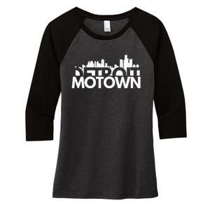 Detroit Michigan House Motown Women's Tri-Blend 3/4-Sleeve Raglan Shirt