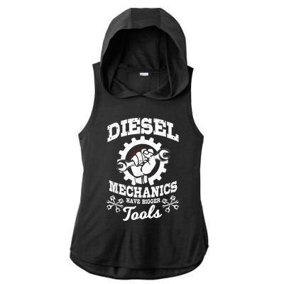 Diesel Mechanic Have Bigger Tools Truck Repair Ladies PosiCharge Tri-Blend Wicking Draft Hoodie Tank