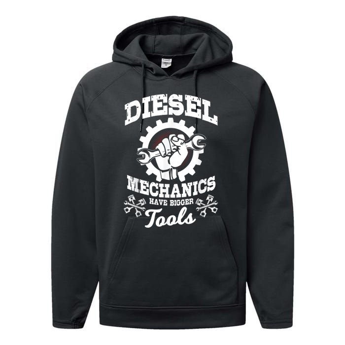 Diesel Mechanic Have Bigger Tools Truck Repair Performance Fleece Hoodie