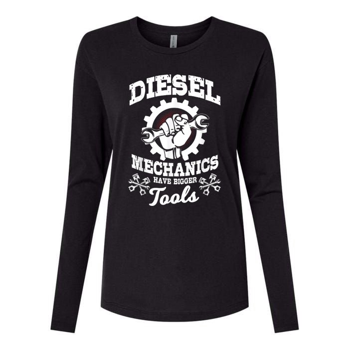 Diesel Mechanic Have Bigger Tools Truck Repair Womens Cotton Relaxed Long Sleeve T-Shirt