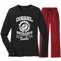 Diesel Mechanic Have Bigger Tools Truck Repair Women's Long Sleeve Flannel Pajama Set 