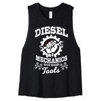 Diesel Mechanic Have Bigger Tools Truck Repair Women's Racerback Cropped Tank