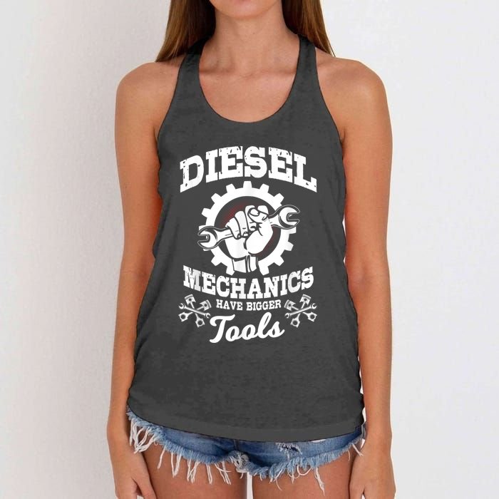 Diesel Mechanic Have Bigger Tools Truck Repair Women's Knotted Racerback Tank