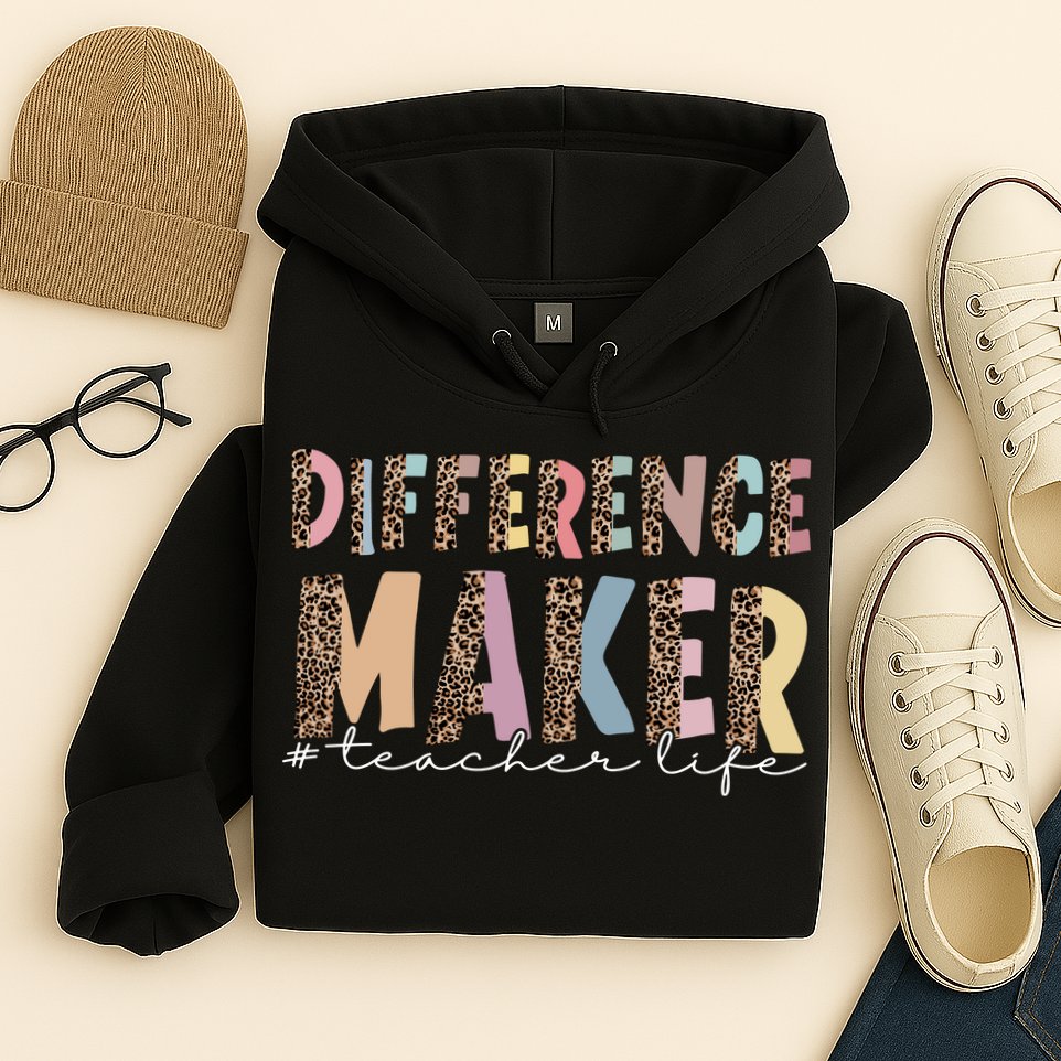 Difference Maker Hashtag Teacher Life Hoodie