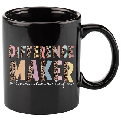 Difference Maker Hashtag Teacher Life 11oz C Handle Ceramic Mug