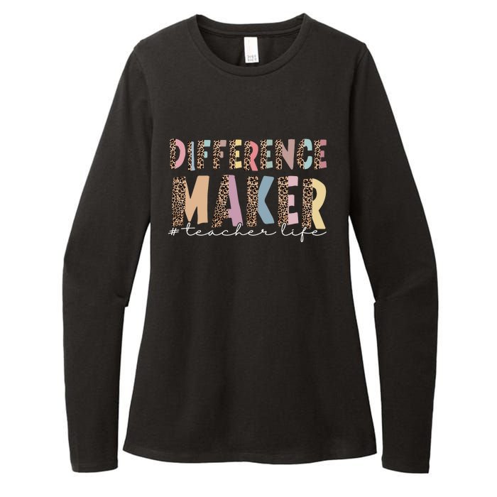 Difference Maker Hashtag Teacher Life Womens CVC Long Sleeve Shirt