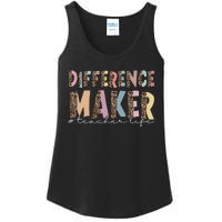 Difference Maker Hashtag Teacher Life Ladies Essential Tank