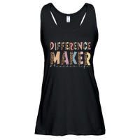 Difference Maker Hashtag Teacher Life Ladies Essential Flowy Tank