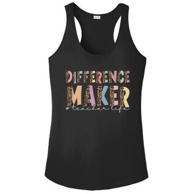 Difference Maker Hashtag Teacher Life Ladies PosiCharge Competitor Racerback Tank