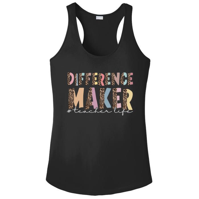 Difference Maker Hashtag Teacher Life Ladies PosiCharge Competitor Racerback Tank