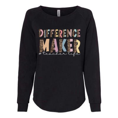 Difference Maker Hashtag Teacher Life Womens California Wash Sweatshirt