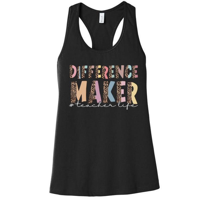 Difference Maker Hashtag Teacher Life Women's Racerback Tank