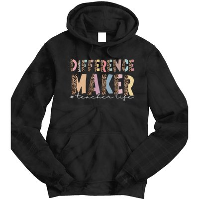 Difference Maker Hashtag Teacher Life Tie Dye Hoodie