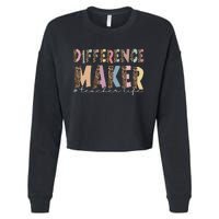 Difference Maker Hashtag Teacher Life Cropped Pullover Crew