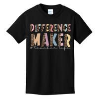 Difference Maker Hashtag Teacher Life Kids T-Shirt