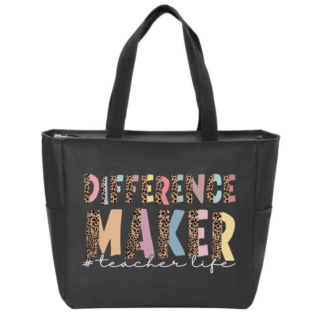 Difference Maker Hashtag Teacher Life Zip Tote Bag
