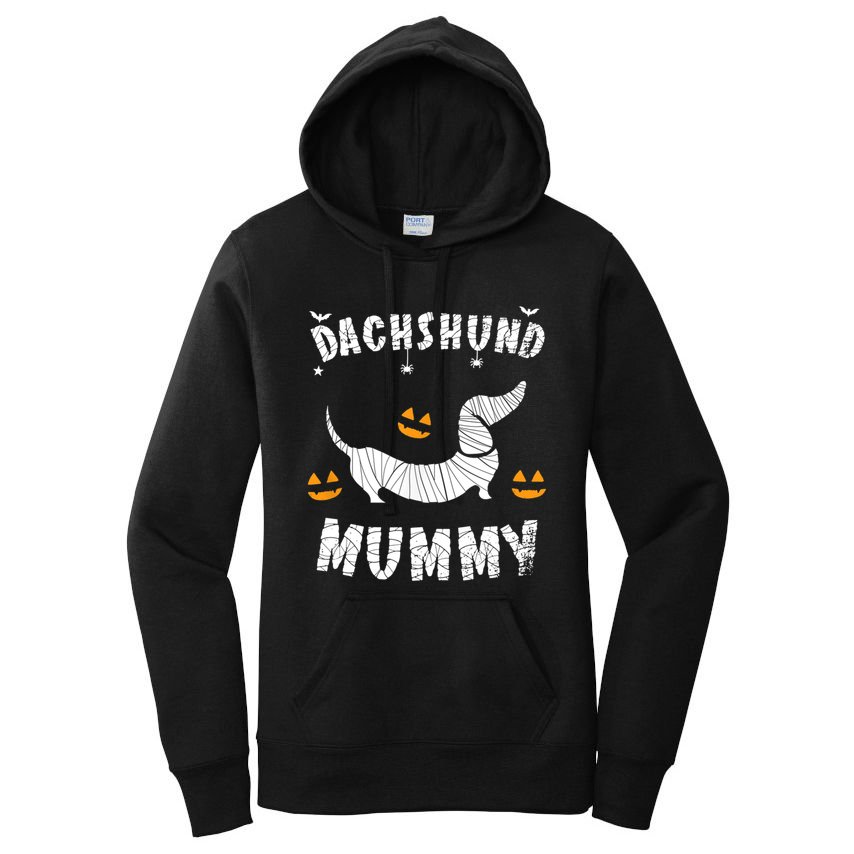 Dachshund Mummy Halloween Funny Dog Mummy Dachshund Lover Funny Gift Women's Pullover Hoodie