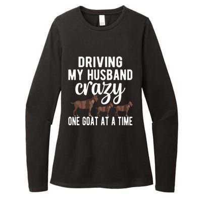 Driving My Husband Crazy Goat Mom Goat Lover Goat Mama Womens CVC Long Sleeve Shirt