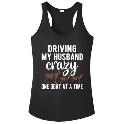 Driving My Husband Crazy Goat Mom Goat Lover Goat Mama Ladies PosiCharge Competitor Racerback Tank