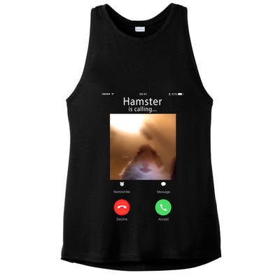 Dank Meme Hamster Staring Front Camera Hamster Calling Gift Ladies PosiCharge Tri-Blend Wicking Tank
