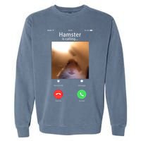 Dank Meme Hamster Staring Front Camera Hamster Calling Gift Garment-Dyed Sweatshirt